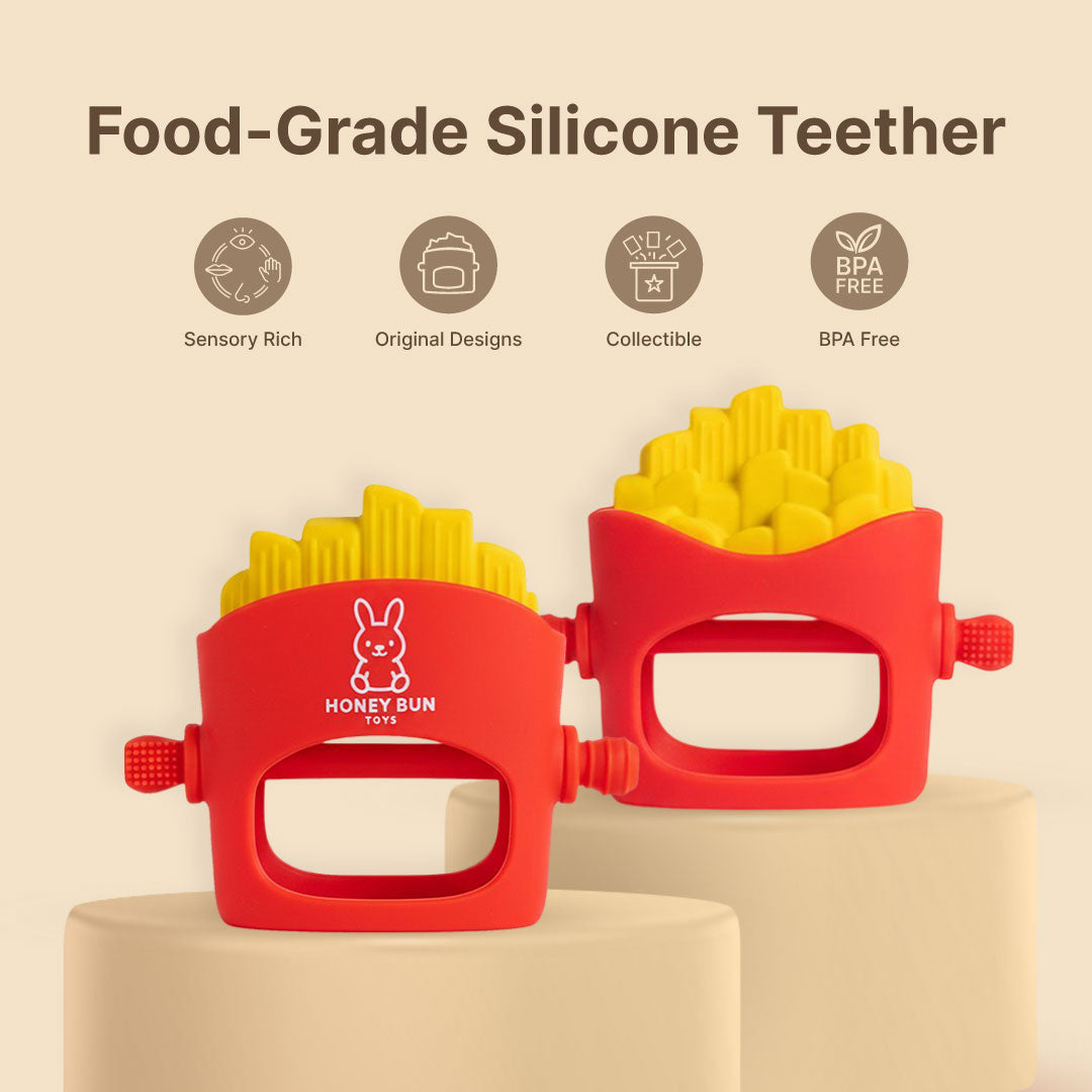 Honey Bun Toys NomNom Fries Silicone Teether