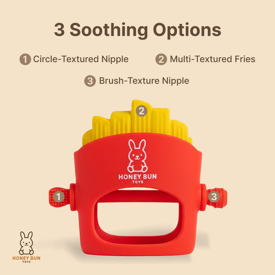 Honey Bun Toys NomNom Fries Silicone Teether